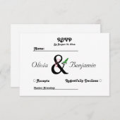 エレガントなアンパサンドの感謝カード サンキューカード (正面/裏面)