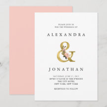 エレガントなアンパサンド | ゴールドとブッシュのウェディング