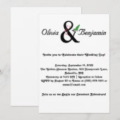 エレガントなアンパサンド＆スクリプトの結婚式デザイン 招待状 (正面/裏面)