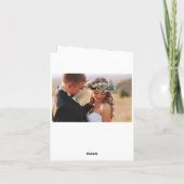 エレガントなアースカラーのグリーン水彩結婚式写真 サンキューカード (裏面)