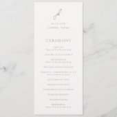 エレガントなアースカラーのスクリプトモノグラム結婚式 プログラム (正面)