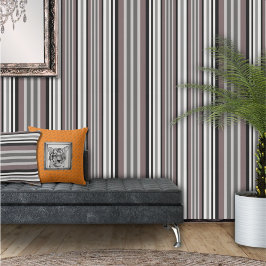 エレガントなアースカラーのブラウンサバンナストライプ柄 壁紙