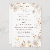 エレガントなアースカラーの花のキリスト教聖書の一節 招待状 (正面/裏面)