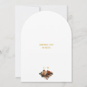 エレガントなアーチのウェディングスクリプト　ラスティック　フラワル 招待状 (裏面)