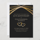 エレガントなアーチのゴールド 50周年記念 Save the Date 招待状 (正面)