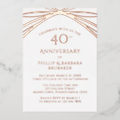 エレガントなアーチの写真を追加 40周年記念結婚式 箔招待状 (正面)