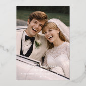 エレガントなアーチの写真を追加 40周年記念結婚式 箔招待状 (裏面)