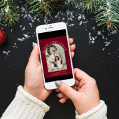 エレガントなアーチの写真 メリークリスマス バーガンディ シーズンカード