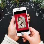 エレガントなアーチの写真　メリークリスマス　赤 シーズンカード