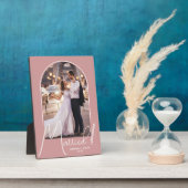 エレガントなアーチの結婚写真 ダスティローズ フォトプラーク (側面)