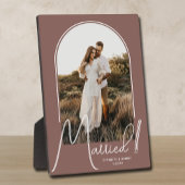 エレガントなアーチの結婚写真 ローズ タウペ フォトプラーク