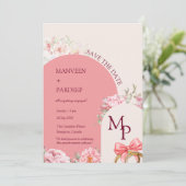 エレガントなアーチのSave the Date招待状テンプレート 招待状 (スタンド正面)