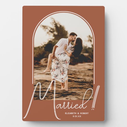 エレガントなアーチテラコッタウェディングフォト フォトプラーク (正面)