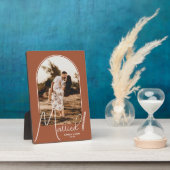 エレガントなアーチテラコッタウェディングフォト フォトプラーク (側面)