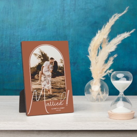エレガントなアーチテラコッタウェディングフォト フォトプラーク (側面)