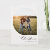 エレガントなアーチフレームの写真折りたたみホリデーカード シーズンカード (正面)