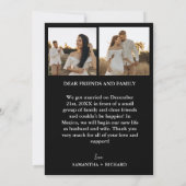 エレガントなアーチブラック＆ホワイトの駆け落ち発表 案内状 (裏面)