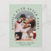 エレガントなアーチ写真とサテンのウェディングレセプションカード インビテーションポストカード (正面)