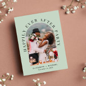 エレガントなアーチ写真と賢い結婚披露宴 インビテーションポストカード