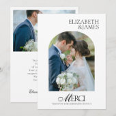 エレガントなアーチ写真フレーム 結婚式 お礼カード サンキューカード (正面/裏面)