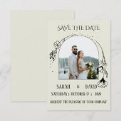 エレガントなアーチ型の結婚式Save The Date 招待状 (正面/裏面)