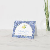 エレガントなアーチ形のアマルフィレモン ブライダルシャワー サンキューカード (正面)