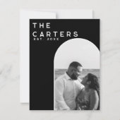 エレガントなアーチ カスタム ウェディング サンクス カード (正面)