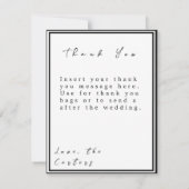 エレガントなアーチ カスタム ウェディング サンクス カード (裏面)