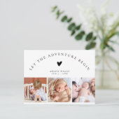エレガントなアーチ ミニマル フォトコラージュ ベビーシャワー ポストカード (スタンド正面)