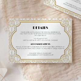 エレガントなアートデコのギャツビー1920年代の結婚式の詳細 エンクロージャーカード