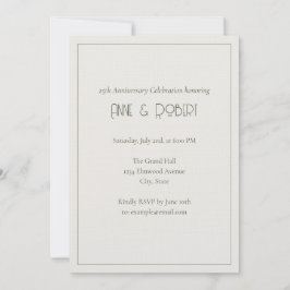 エレガントなアートデコの結婚記念日 招待状