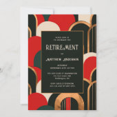 エレガントなアートデコの退職パーティーまたはディナー 招待状 (正面)