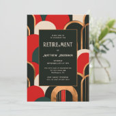 エレガントなアートデコの退職パーティーまたはディナー 招待状 (スタンド正面)