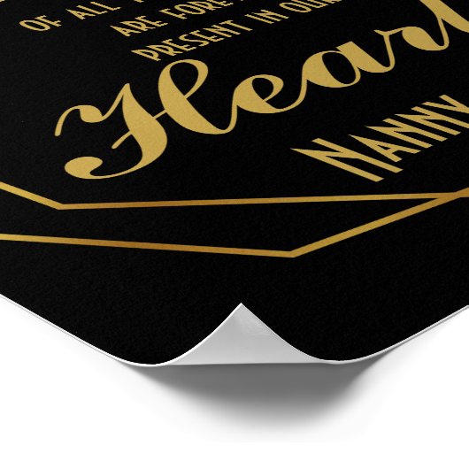 エレガントなアートデコスタイルのゴールドカット　愛する記憶に ポスター (角)