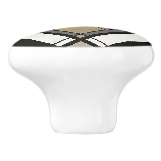 エレガントなアートデコ扇形デザイン セラミックノブ (側面)