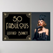 エレガントなアートデコ50歳の誕生日 ポスター (正面)