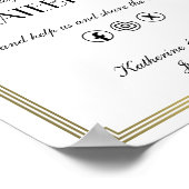 エレガントなアートデコ オースナップ ウェディングハッシュタグポスター ポスター (角)