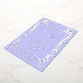 エレガントなアート・ヌーヴォー・スタイルの花枠の箔押し招待状 箔招待状 (回転した状態)