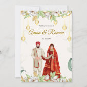 エレガントなアーナンド・カラージ招待状カード 招待状 (正面)