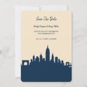 エレガントなアーバンチックスカイラインの目的地ウェディング 招待状 (正面)