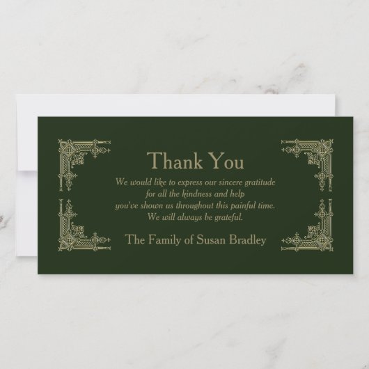 エレガントなアールデコのヴィンテージ2の悔やみや弔慰は感謝していしています サンキューカード (正面)