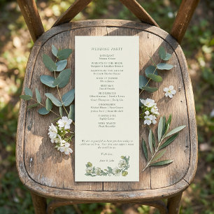 エレガントなアールヌーボー様式の花をあしらった結婚式のプログラム プログラム
