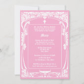 エレガントなアールヌーボー風の洗礼式招待状 招待状 (正面)