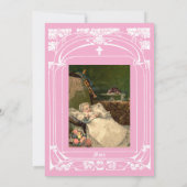 エレガントなアールヌーボー風の洗礼式招待状 招待状 (裏面)