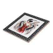 エレガントなアール・デコの女性 タイル (側面)