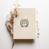 エレガントなアール・ヌーヴォー・スタイルのウェディングドリンクメニューカード 招待状