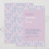 エレガントなイカット柄の結婚式招待状 招待状 (正面/裏面)