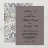 エレガントなイスラム教の結婚式の招待状 招待状 (正面/裏面)