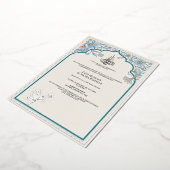 エレガントなイスラム教式ウェディング　箔押し招待状 箔招待状 (回転した状態)