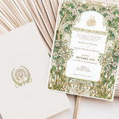 エレガントなイスラム花柄結婚式招待状セット 招待状